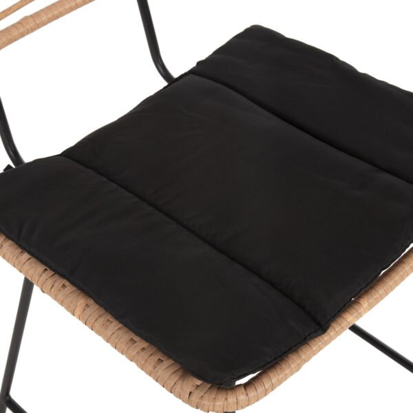 ΣΚΑΜΠΟ ΜΕΣ.ΥΨΟΥΣ ALLEGRA HM5644.11 ΜΕΤΑΛΛΟ&ΜΑΞΙΛΑΡΙ ΜΑΥΡΟ-WICKER ΜΠΕΖ 53x56x107Υεκ. - Image 7