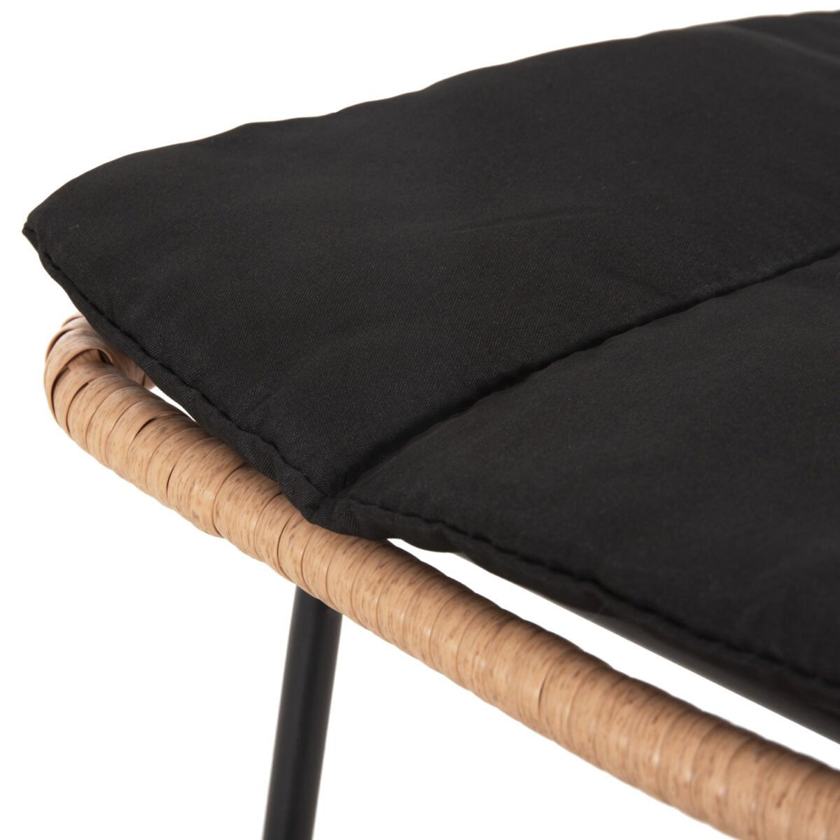 ΣΚΑΜΠΟ ΜΕΣ.ΥΨΟΥΣ ALLEGRA HM5644.11 ΜΕΤΑΛΛΟ&ΜΑΞΙΛΑΡΙ ΜΑΥΡΟ-WICKER ΜΠΕΖ 53x56x107Υεκ. - Image 8