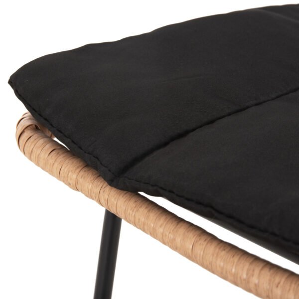 ΣΚΑΜΠΟ ΜΕΣ.ΥΨΟΥΣ ALLEGRA HM5644.11 ΜΕΤΑΛΛΟ&ΜΑΞΙΛΑΡΙ ΜΑΥΡΟ-WICKER ΜΠΕΖ 53x56x107Υεκ. - Image 8