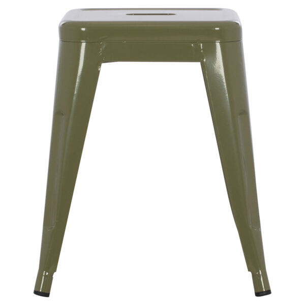 ΣΚΑΜΠΟ ΜΕΤΑΛΛΙΚΟ MELITA HM0096.43 ΣΕ DARK OLIVE ΧΡΩΜΑ 37x37x45Υεκ. - Image 3