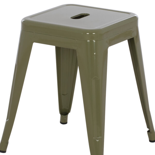 ΣΚΑΜΠΟ ΜΕΤΑΛΛΙΚΟ MELITA HM0096.43 ΣΕ DARK OLIVE ΧΡΩΜΑ 37x37x45Υεκ. - Image 5