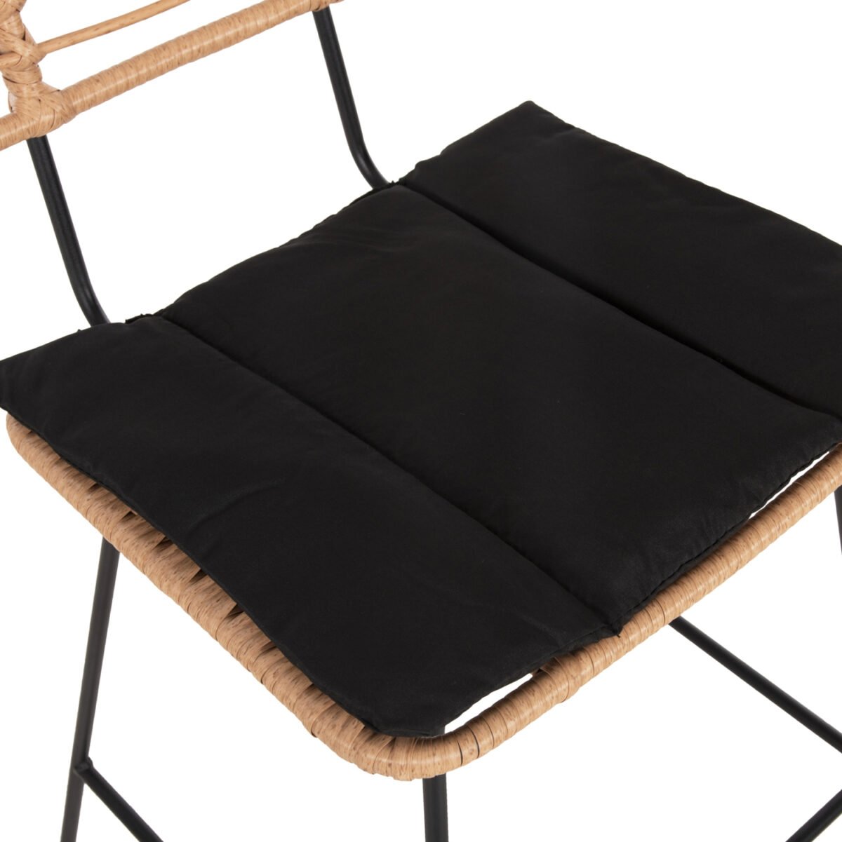 ΣΚΑΜΠΟ ΜΠΑΡ ALLEGRA HM5455.11 ΜΕΤΑΛΛΟ&ΜΑΞΙΛΑΡΙ ΜΑΥΡΟ-WICKER ΜΠΕΖ 56x59x116,5Υεκ. - Image 8