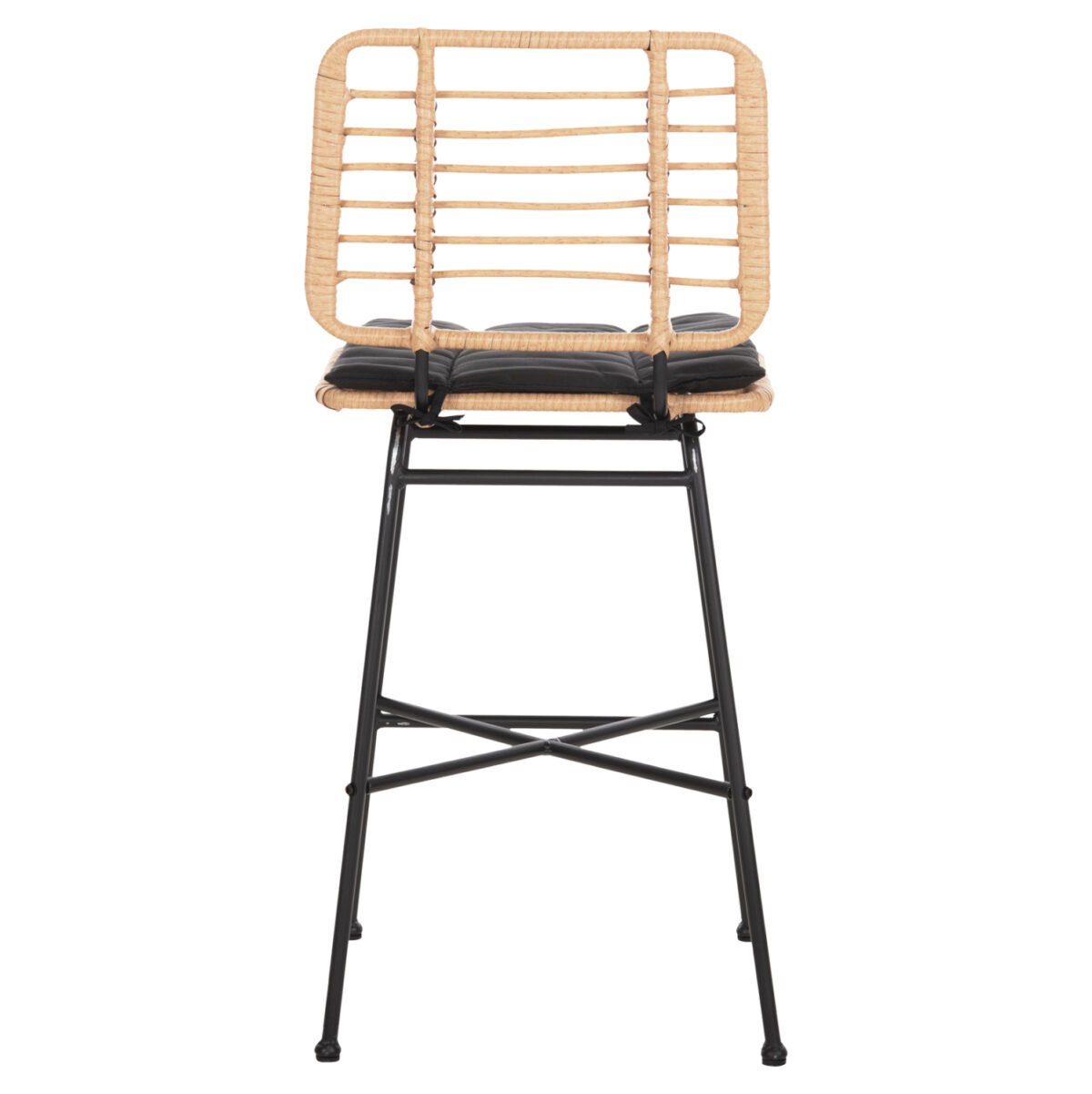 ΣΚΑΜΠΟ ΜΠΑΡ ΜΕΣ.ΥΨΟΥΣ ALLEGRA HM5709.11 ΜΕΤΑΛΛΟ&ΜΑΞΙΛΑΡΙ ΜΑΥΡΟ-WICKER ΜΠΕΖ 46x46x99Υεκ - Image 6