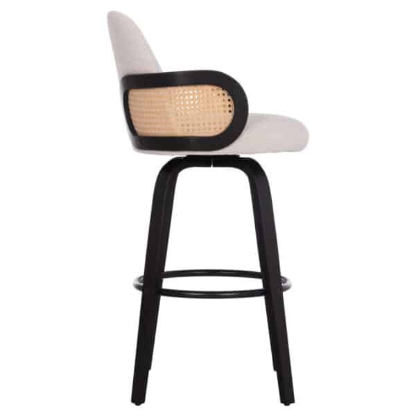 ΣΚΑΜΠΟ ΜΠΑΡ ΠΕΡΙΣΤΡΕΦΟΜΕΝΟ BECKER HM18251.02 PLYWOOD ΜΑΥΡΟ--ΕΚΡΟΥ ΥΦΑΣΜΑ 50x52x100Υ - Image 4