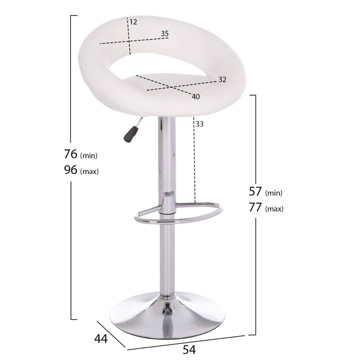 ΣΚΑΜΠΟ ΜΠΑΡ ΠΕΡΙΣΤΡΕΦΟΜΕΝΟ REA HM203.22 ΜΕ ΑΜΟΡΤΙΣΕΡ-ΛΕΥΚΟ PU 54x47x96Υεκ. - Image 2