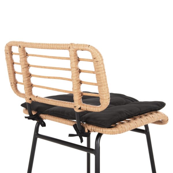 ΣΚΑΜΠΟ ΜΠΑΡ ΨΗΛΟ ALLEGRA HM5708.11 ΜΕΤΑΛΛΟ&ΜΑΞΙΛΑΡΙ ΜΑΥΡΟ-WICKER ΜΠΕΖ 48x49x99,5Υεκ. - Image 7