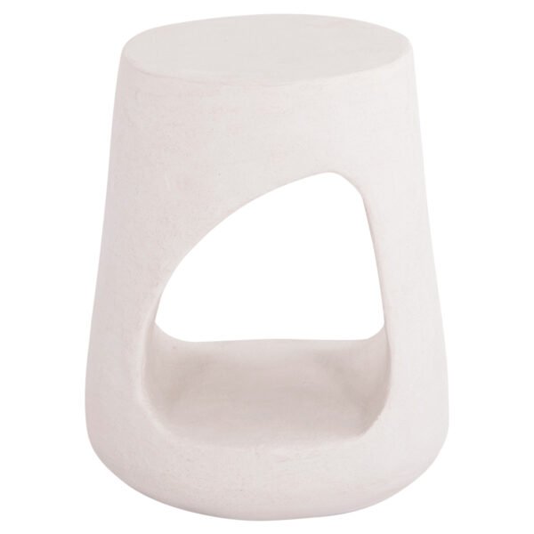 ΣΚΑΜΠΟ ΣΤΡΟΓΓΥΛΟ ΣΕΙΡΑ SANTORINI HM18056 ΠΟΛΥΡΗΤΙΝΗ ΣΕ ΥΠΟΛΕΥΚΟ ΧΡΩΜΑ Φ38x47Yεκ. - Image 3