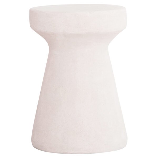 ΣΚΑΜΠΟ ΣΤΡΟΓΓΥΛΟ ΣΕΙΡΑ SANTORINI HM18057 ΠΟΛΥΡΗΤΙΝΗ ΣΕ ΥΠΟΛΕΥΚΟ ΧΡΩΜΑ Φ32x46Υεκ. - Image 3