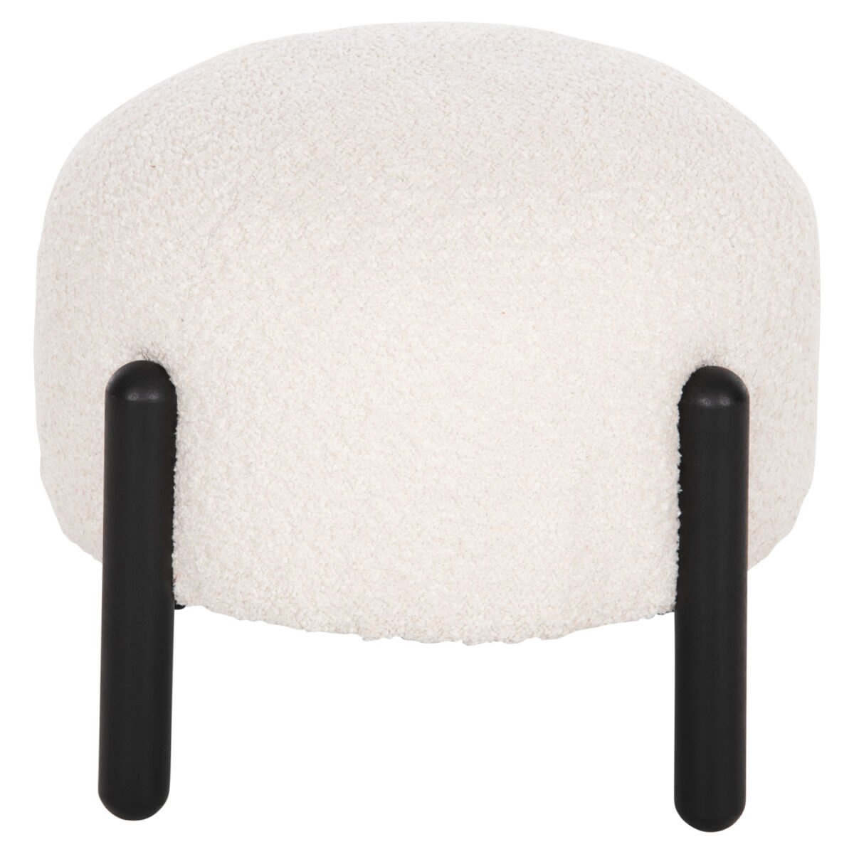 ΣΚΑΜΠΟ EWAN ΣΤΡΟΓΓΥΛΟ HM9596.06 ΕΚΡΟΥ ΜΠΟΥΚΛΕ ΥΦΑΣΜΑ-ΜΑΥΡΑ ΜΕΤΑΛΛΙΚΑ ΠΟΔΙΑ Φ45x36Υεκ. - Image 3