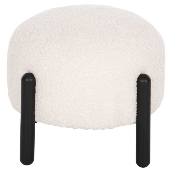 ΣΚΑΜΠΟ EWAN ΣΤΡΟΓΓΥΛΟ HM9596.06 ΕΚΡΟΥ ΜΠΟΥΚΛΕ ΥΦΑΣΜΑ-ΜΑΥΡΑ ΜΕΤΑΛΛΙΚΑ ΠΟΔΙΑ Φ45x36Υεκ. - Image 3