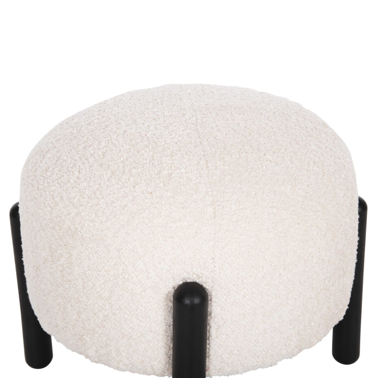 ΣΚΑΜΠΟ EWAN ΣΤΡΟΓΓΥΛΟ HM9596.06 ΕΚΡΟΥ ΜΠΟΥΚΛΕ ΥΦΑΣΜΑ-ΜΑΥΡΑ ΜΕΤΑΛΛΙΚΑ ΠΟΔΙΑ Φ45x36Υεκ. - Image 4