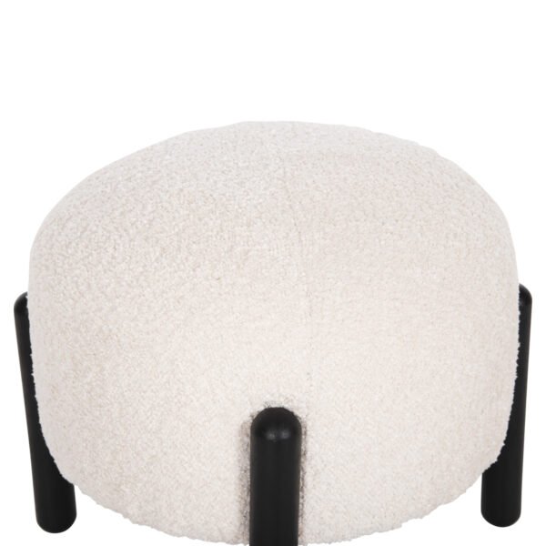 ΣΚΑΜΠΟ EWAN ΣΤΡΟΓΓΥΛΟ HM9596.06 ΕΚΡΟΥ ΜΠΟΥΚΛΕ ΥΦΑΣΜΑ-ΜΑΥΡΑ ΜΕΤΑΛΛΙΚΑ ΠΟΔΙΑ Φ45x36Υεκ. - Image 4