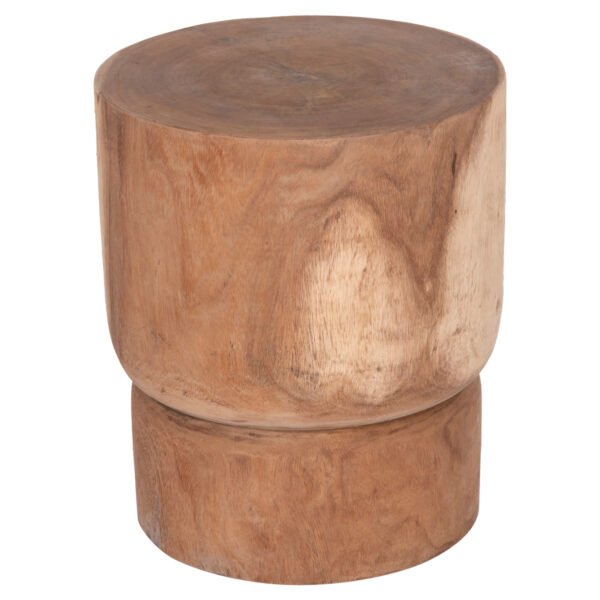 ΣΚΑΜΠΟ-ΤΡΑΠΕΖΑΚΙ ΚΥΛΙΝΔΡΙΚΟ FEBRY HM9909 ΜΑΣΙΦ ΞΥΛΟ SUAR ΦΥΣΙΚΟ Φ40x46Υεκ. - Image 4