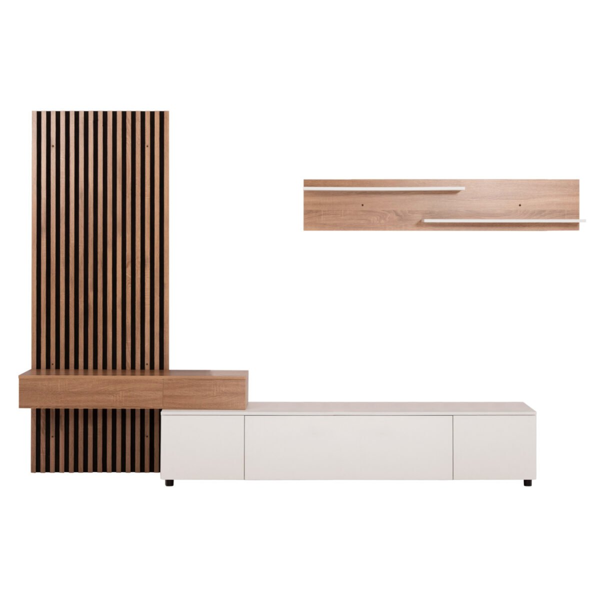 ΣΥΝΘΕΣΗ ΤΗΛΕΟΡΑΣΗΣ DORT HM18076.01 ΜΕΛΑΜΙΝΗ ΣΕ ΣΟΝΑΜΑ-ΛΕΥΚΟ 249.5x42.2x199.5Υεκ - Image 4