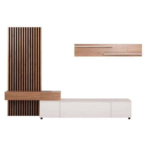 ΣΥΝΘΕΣΗ ΤΗΛΕΟΡΑΣΗΣ DORT HM18076.01 ΜΕΛΑΜΙΝΗ ΣΕ ΣΟΝΑΜΑ-ΛΕΥΚΟ 249.5x42.2x199.5Υεκ - Image 4