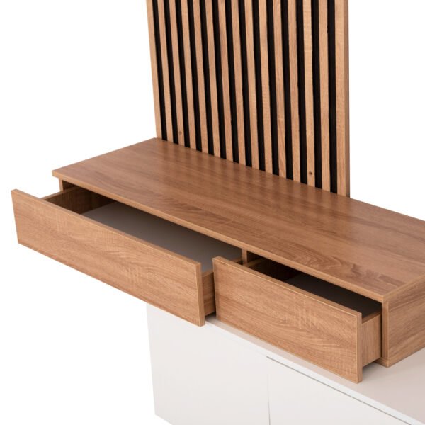 ΣΥΝΘΕΣΗ ΤΗΛΕΟΡΑΣΗΣ DORT HM18076.01 ΜΕΛΑΜΙΝΗ ΣΕ ΣΟΝΑΜΑ-ΛΕΥΚΟ 249.5x42.2x199.5Υεκ - Image 6