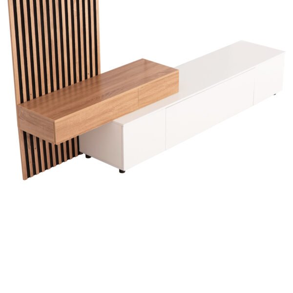 ΣΥΝΘΕΣΗ ΤΗΛΕΟΡΑΣΗΣ DORT HM18076.01 ΜΕΛΑΜΙΝΗ ΣΕ ΣΟΝΑΜΑ-ΛΕΥΚΟ 249.5x42.2x199.5Υεκ - Image 7