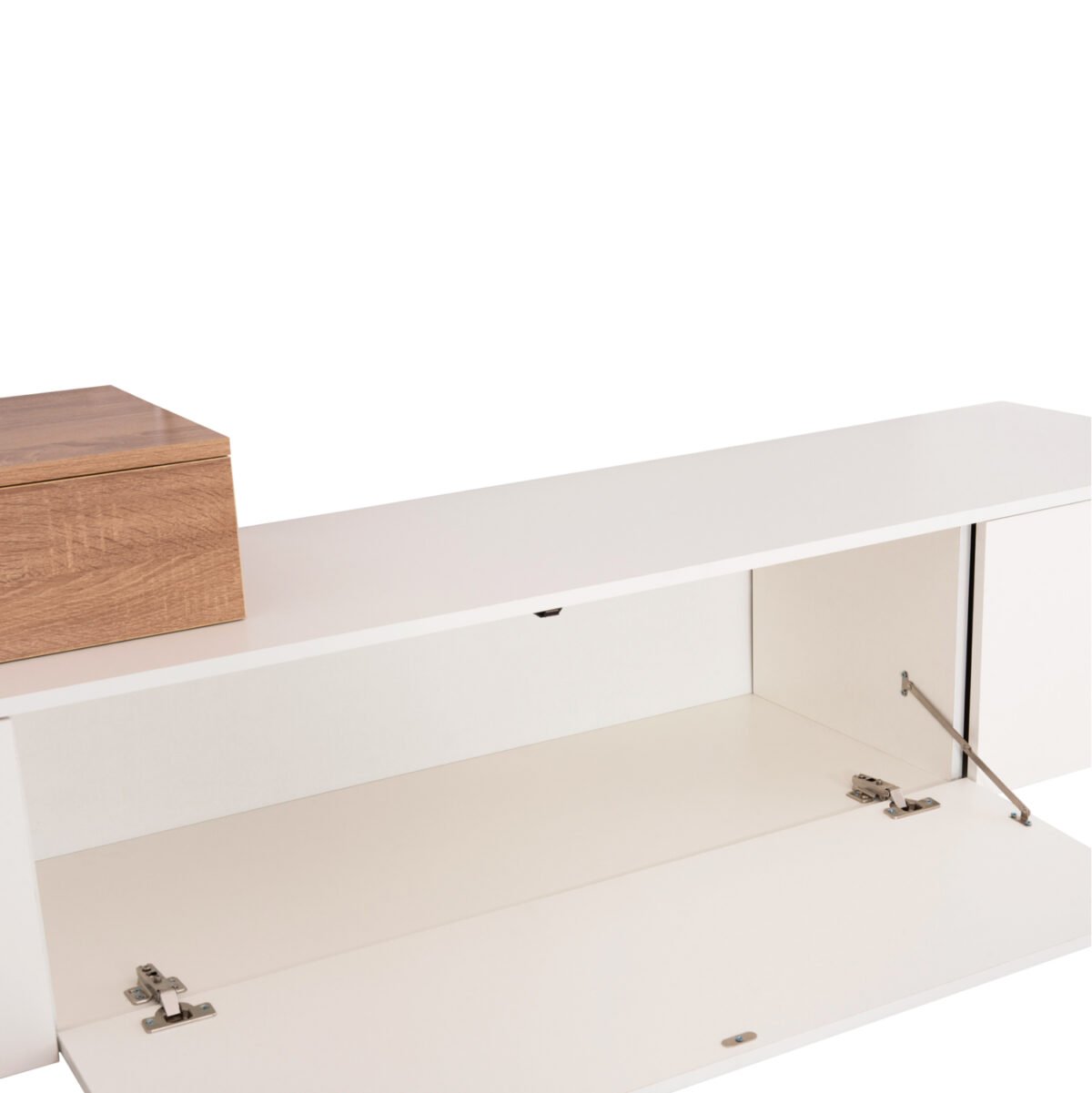 ΣΥΝΘΕΣΗ ΤΗΛΕΟΡΑΣΗΣ DORT HM18076.01 ΜΕΛΑΜΙΝΗ ΣΕ ΣΟΝΑΜΑ-ΛΕΥΚΟ 249.5x42.2x199.5Υεκ - Image 9