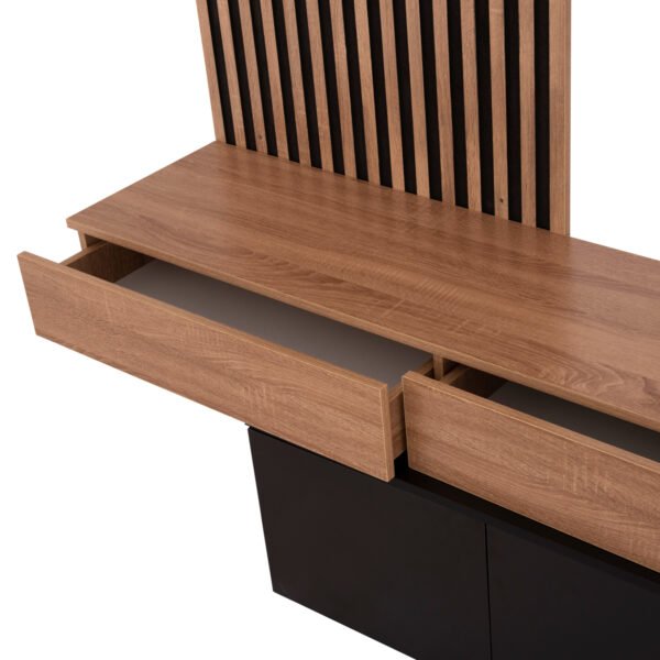 ΣΥΝΘΕΣΗ ΤΗΛΕΟΡΑΣΗΣ DORT HM18076.02 ΜΕΛΑΜΙΝΗ ΣΕ ΣΟΝΑΜΑ-ΜΑΥΡΟ 249.5x42.2x199.5Υεκ - Image 5