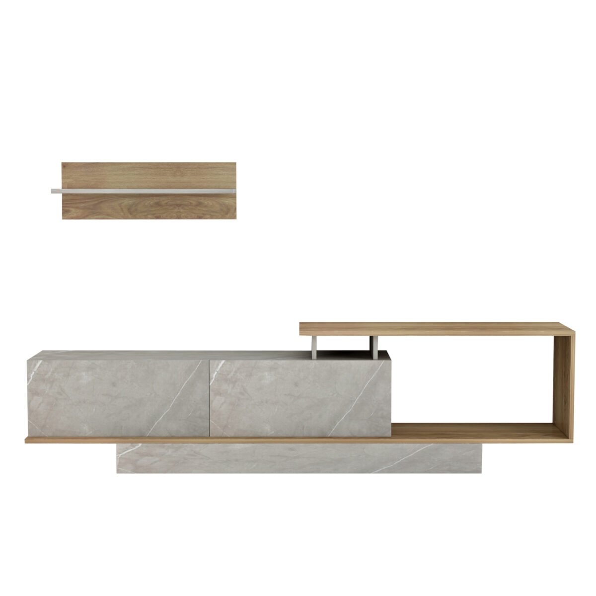 ΣΥΝΘΕΤΟ ΤΗΛΕΟΡΑΣΗΣ GARCELLE HM8904.14 ΜΕΛΑΜΙΝΗ ΦΥΣΙΚΟ-STONE TEXTURE 180x29,6x45Υεκ - Image 3