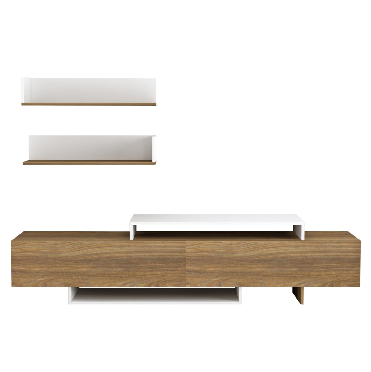 ΣΥΝΘΕΤΟ ΤΗΛΕΟΡΑΣΗΣ EDUARDO HM8909.11 ΜΕΛΑΜΙΝΗ ΣΕ ΦΥΣΙΚΟ-ΛΕΥΚΟ 180x29,5x45Υεκ. - Image 3