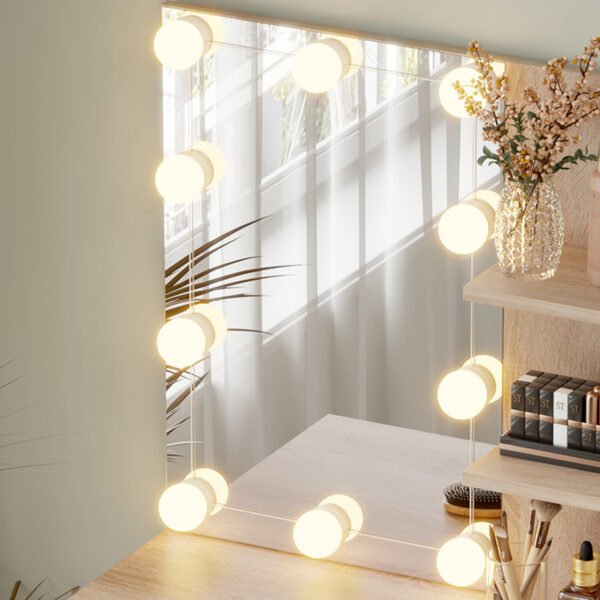 ΤΟΥΑΛΕΤΑ ΜΕ ΦΩΤΙΣΜΟ LED & ΡΑΦΙΑ LAURYN HM2501.01 ΜΕΛΑΜΙΝΗ ΣΕ SONAMA 75x40x134.5Υεκ - Image 5