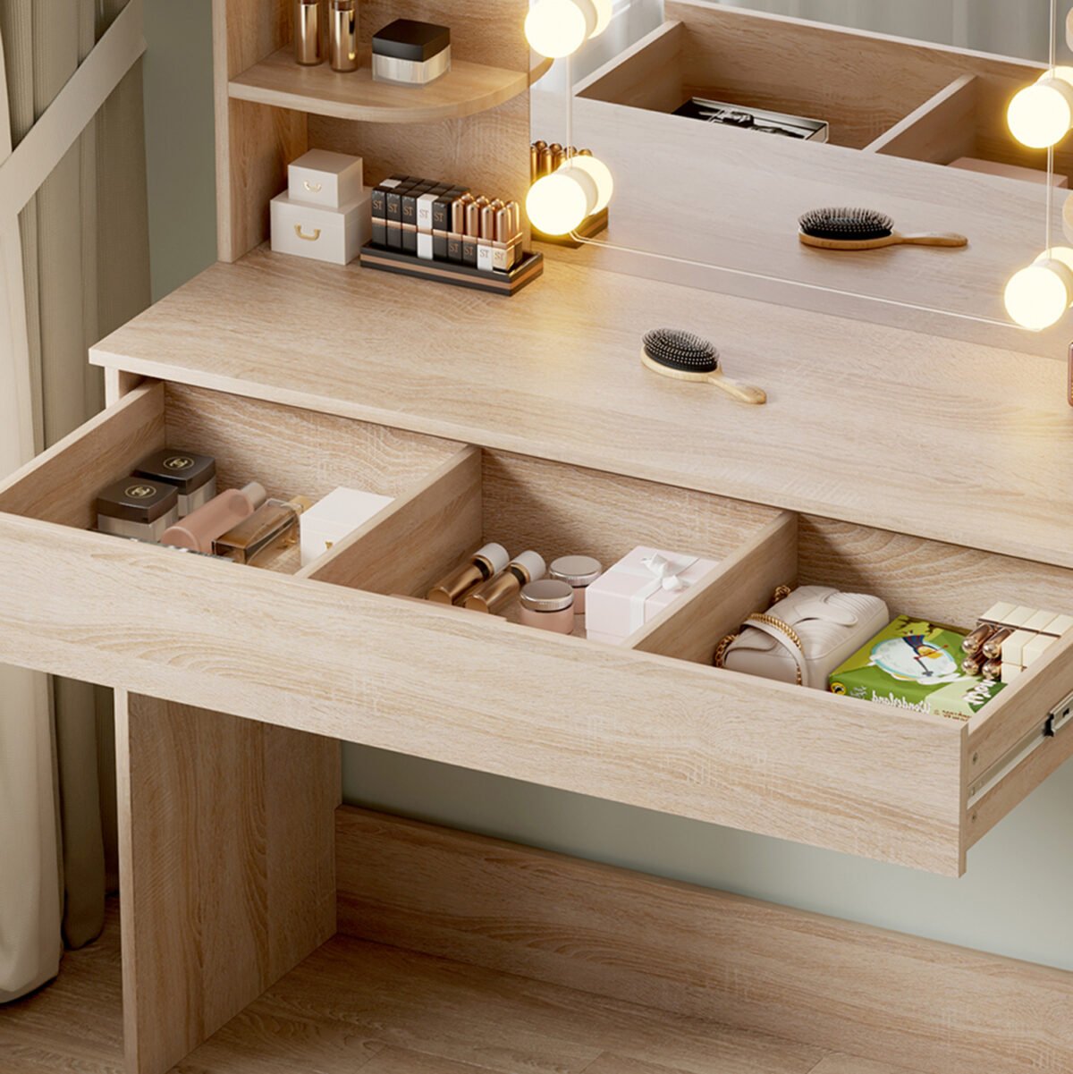 ΤΟΥΑΛΕΤΑ ΜΕ ΦΩΤΙΣΜΟ LED-ΡΑΦΙΑ-ΣΥΡΤΑΡΙΑ LAURYN HM2502.01 SONAMA 108x40x140Υεκ - Image 4