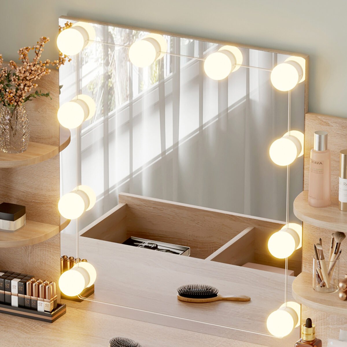 ΤΟΥΑΛΕΤΑ ΜΕ ΦΩΤΙΣΜΟ LED-ΡΑΦΙΑ-ΣΥΡΤΑΡΙΑ LAURYN HM2502.01 SONAMA 108x40x140Υεκ - Image 6