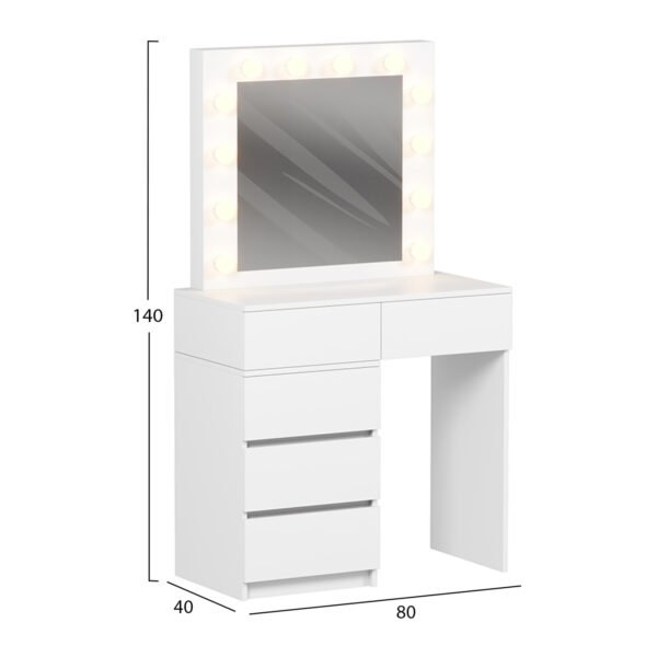 ΤΟΥΑΛΕΤΑ ΜΕ ΦΩΤΙΣΜΟ LED & ΣΥΡΤΑΡΙΑ BEYON HM2500.03 ΜΕΛΑΜΙΝΗ ΣΕ ΛΕΥΚΟ 80x40x140Υεκ. - Image 3