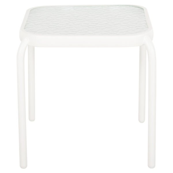 ΤΡΑΠΕΖΑΚΙ ΕΞ.ΧΩΡΟΥ ΤΕΤΡΑΓΩΝΟ DIDO HM5975.02 ΛΕΥΚΟ ΜΕΤΑΛΛΟ-ΓΥΑΛΙ 40x40x40Υεκ - Image 3