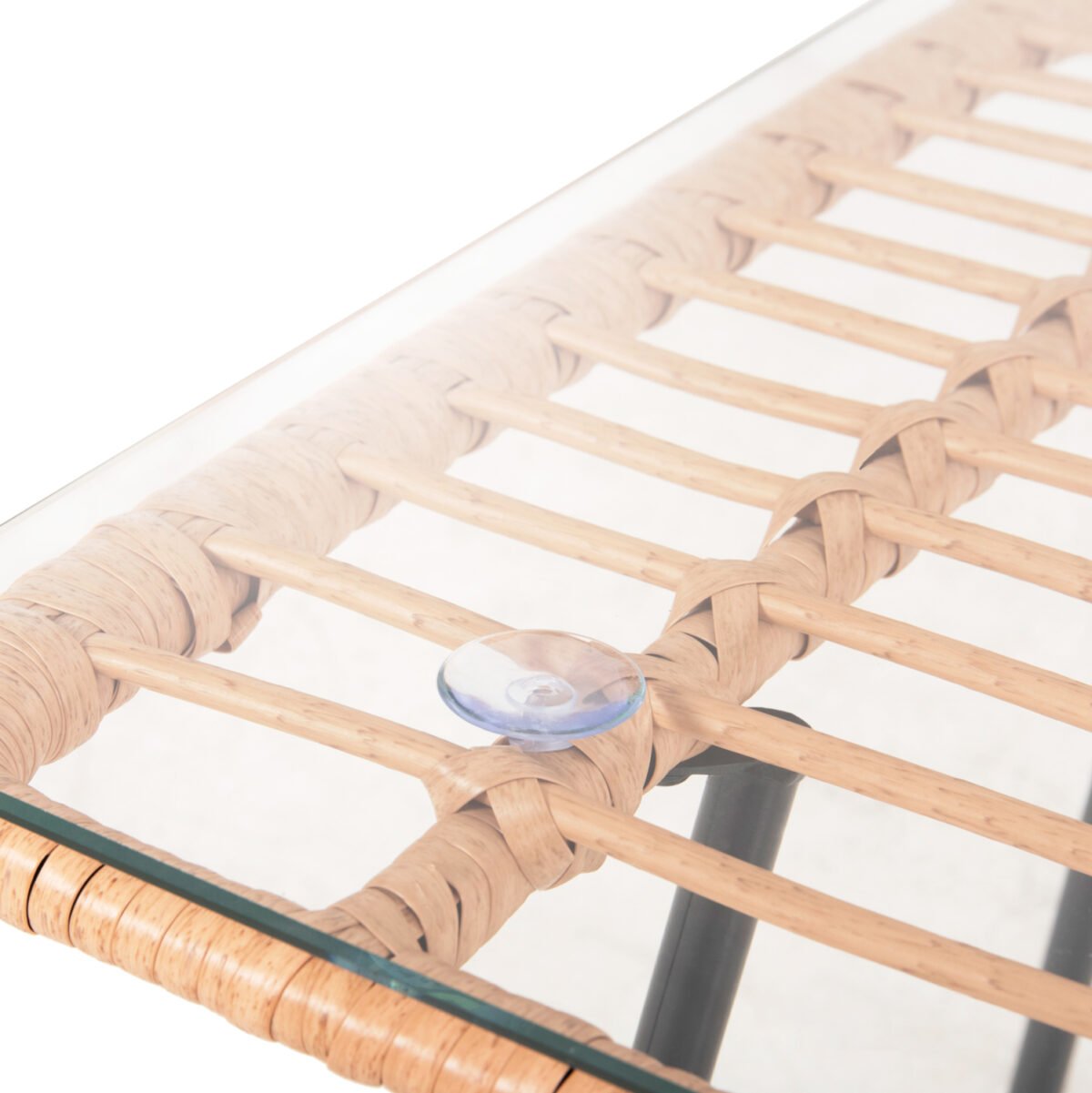 ΤΡΑΠΕΖΑΚΙ GERRY HM5717.11 ΜΕ WICKER ΜΠΕΖ-ΜΑΥΡΟ ΜΕΤΑΛ.ΣΚΕΛΕΤΟ 50x50x47,5Υεκ. - Image 5