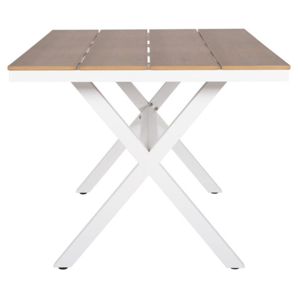 ΤΡΑΠΕΖΙ ΑΛΟΥΜΙΝΙΟΥ ΟΡΘΟΓΩΝΙΟ TAWNEE HM6037.02 ΛΕΥΚΟ-POLYWOOD ΦΥΣΙΚΟ 150x89,5x73Υεκ - Image 5