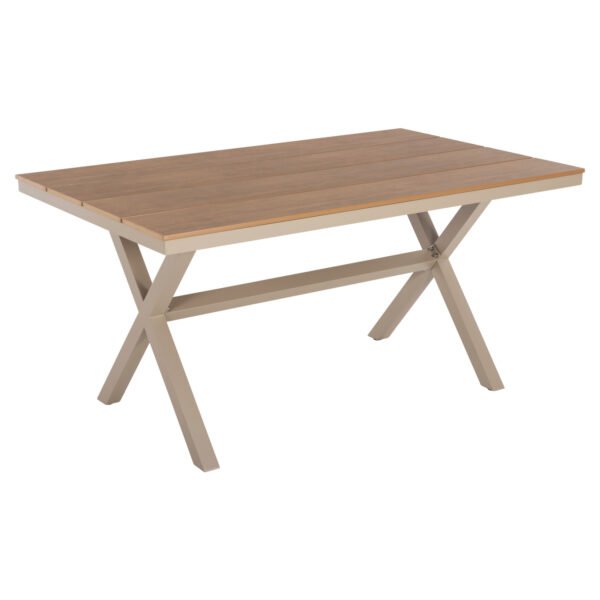 ΤΡΑΠΕΖΙ ΑΛΟΥΜΙΝΙΟΥ ΟΡΘΟΓΩΝΙΟ TAWNEE HM6037.04 ΣΑΜΠΑΝΙ-POLYWOOD ΦΥΣΙΚΟ 150x89