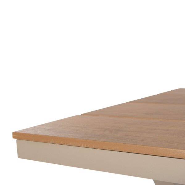 ΤΡΑΠΕΖΙ ΑΛΟΥΜΙΝΙΟΥ ΟΡΘΟΓΩΝΙΟ TAWNEE HM6037.04 ΣΑΜΠΑΝΙ-POLYWOOD ΦΥΣΙΚΟ 150x89,5x73Υ - Image 6