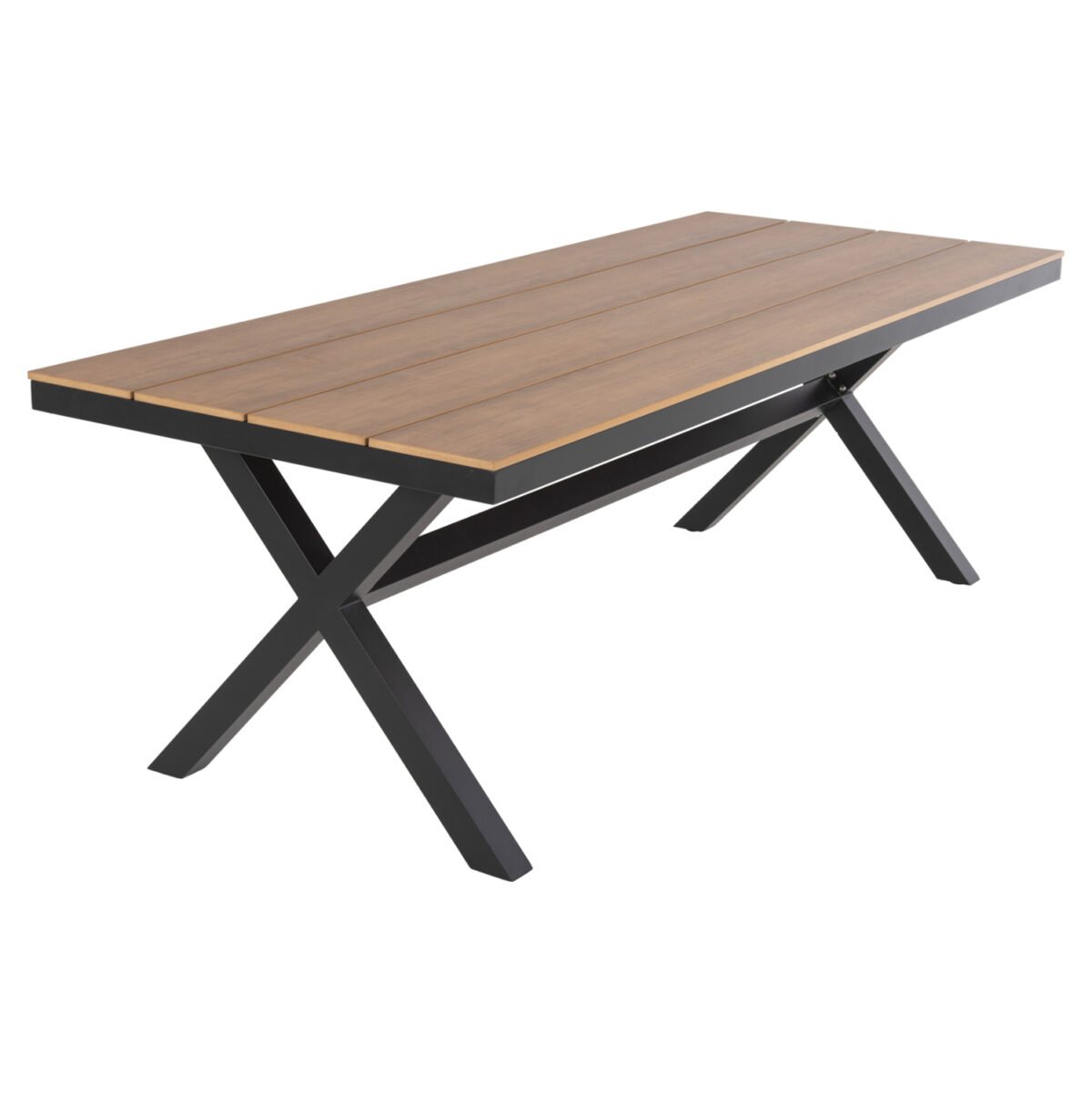 ΤΡΑΠΕΖΙ ΑΛΟΥΜΙΝΙΟΥ ΟΡΘΟΓΩΝΙΟ TAWNEE HM6039.01 ΑΝΘΡΑΚΙ-POLYWOOD ΦΥΣΙΚΟ 219,5x89,5x73Υ - Image 4