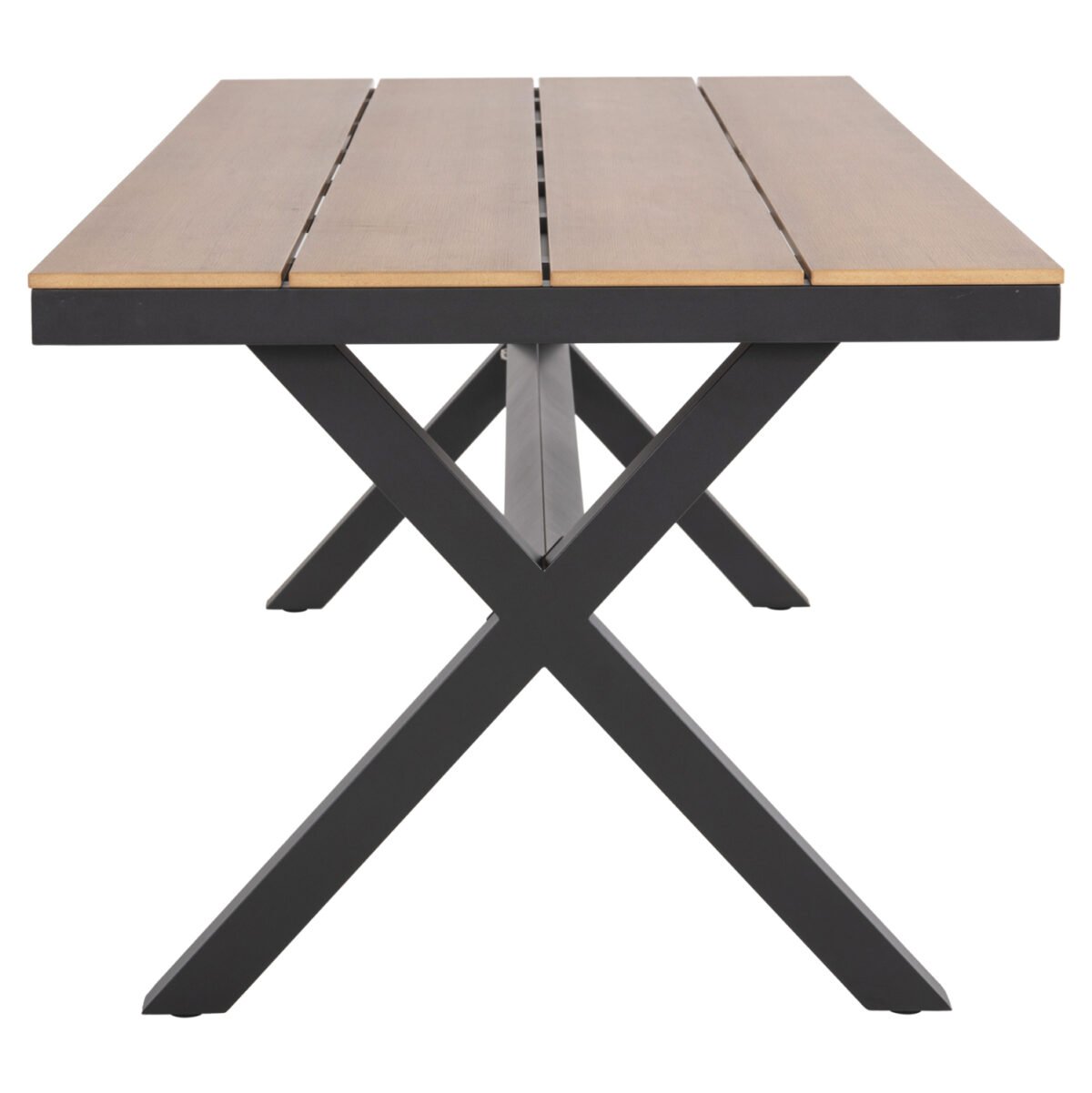 ΤΡΑΠΕΖΙ ΑΛΟΥΜΙΝΙΟΥ ΟΡΘΟΓΩΝΙΟ TAWNEE HM6039.01 ΑΝΘΡΑΚΙ-POLYWOOD ΦΥΣΙΚΟ 219,5x89,5x73Υ - Image 5