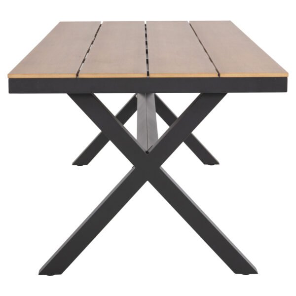 ΤΡΑΠΕΖΙ ΑΛΟΥΜΙΝΙΟΥ ΟΡΘΟΓΩΝΙΟ TAWNEE HM6039.01 ΑΝΘΡΑΚΙ-POLYWOOD ΦΥΣΙΚΟ 219,5x89,5x73Υ - Image 5