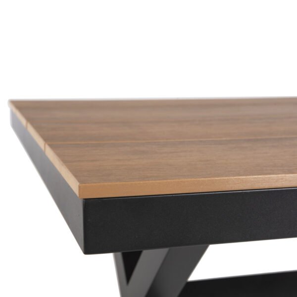 ΤΡΑΠΕΖΙ ΑΛΟΥΜΙΝΙΟΥ ΟΡΘΟΓΩΝΙΟ TAWNEE HM6039.01 ΑΝΘΡΑΚΙ-POLYWOOD ΦΥΣΙΚΟ 219,5x89,5x73Υ - Image 8