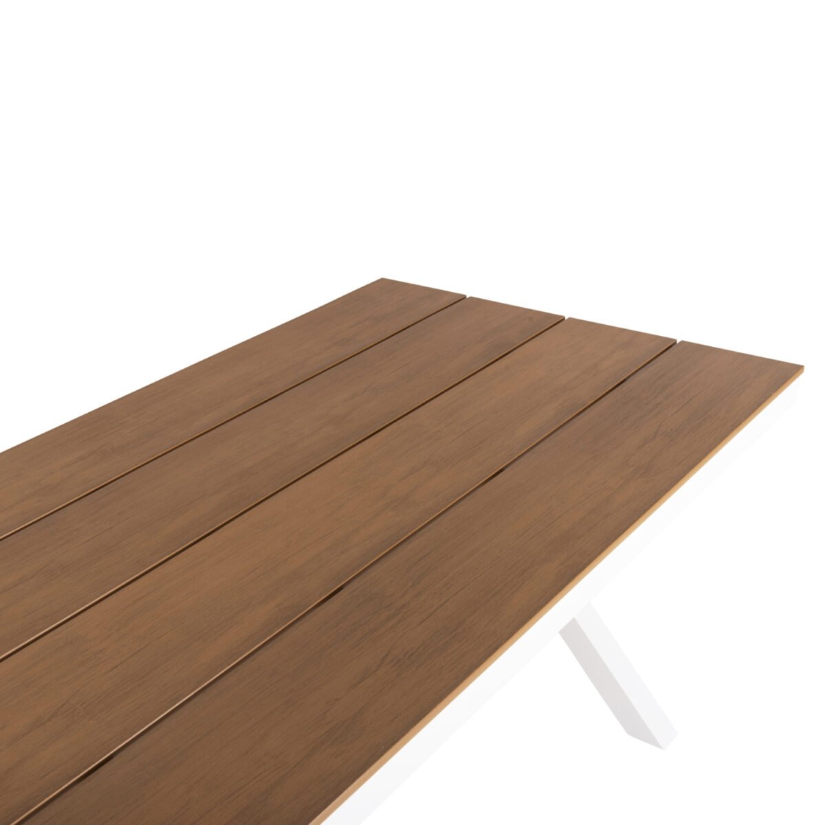 ΤΡΑΠΕΖΙ ΑΛΟΥΜΙΝΙΟΥ ΟΡΘΟΓΩΝΙΟ TAWNEE HM6039.02 ΛΕΥΚΟ-POLYWOOD ΦΥΣΙΚΟ 219,5x89,5x73Υ - Image 4