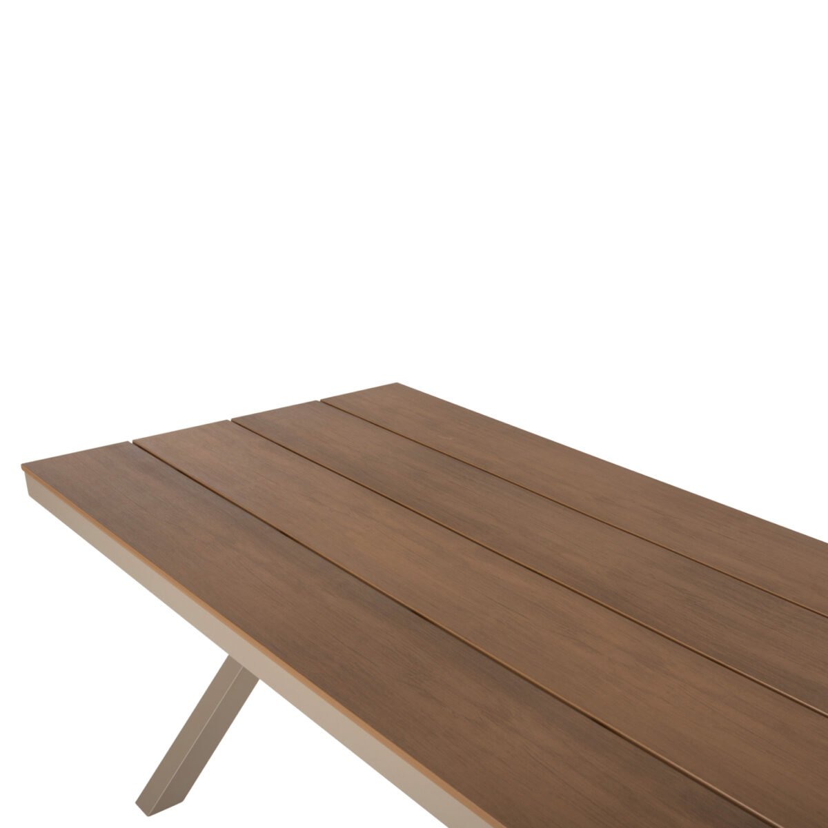 ΤΡΑΠΕΖΙ ΑΛΟΥΜΙΝΙΟΥ ΟΡΘΟΓΩΝΙΟ TAWNEE HM6039.04 ΣΑΜΠΑΝΙ-POLYWOOD ΦΥΣΙΚΟ 219,5x89,5x73Υ - Image 6