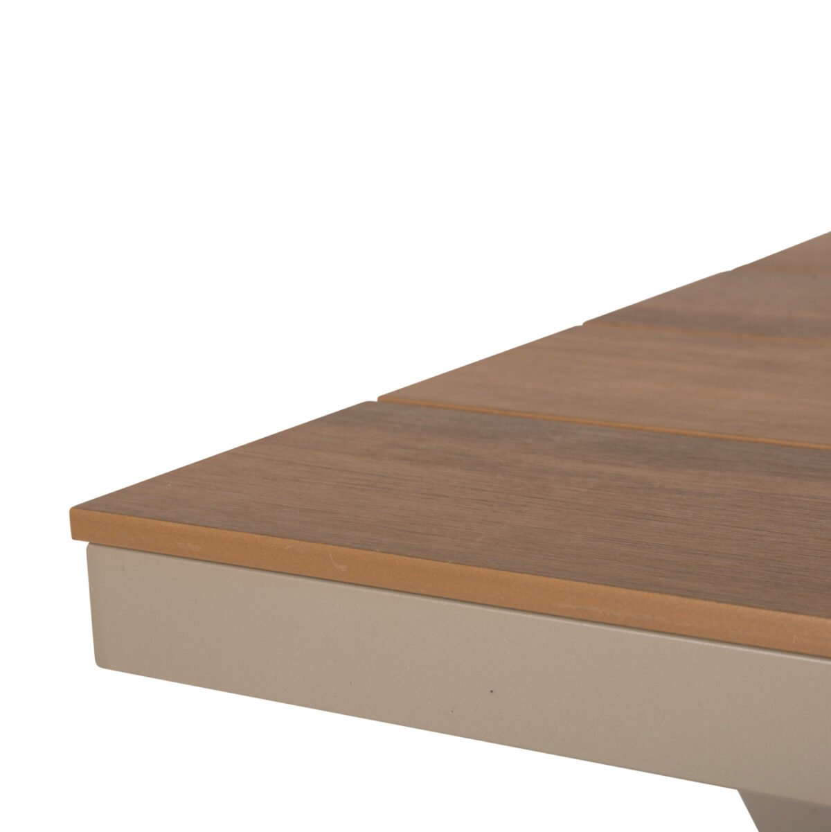 ΤΡΑΠΕΖΙ ΑΛΟΥΜΙΝΙΟΥ ΟΡΘΟΓΩΝΙΟ TAWNEE HM6039.04 ΣΑΜΠΑΝΙ-POLYWOOD ΦΥΣΙΚΟ 219,5x89,5x73Υ - Image 7