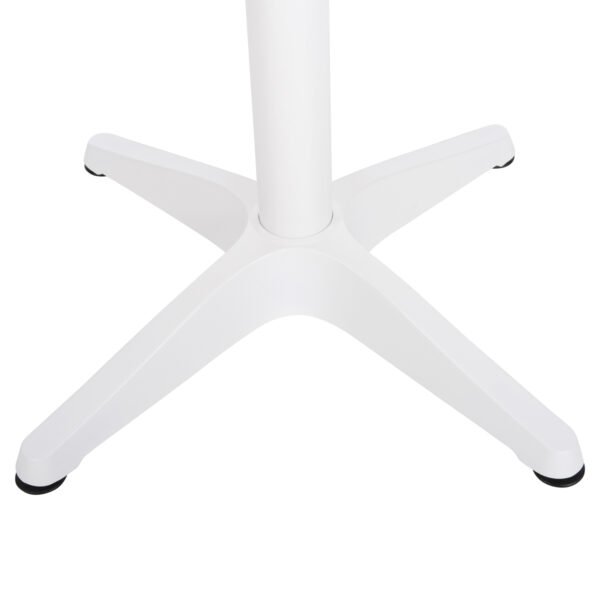 ΤΡΑΠΕΖΙ ΑΛΟΥΜΙΝΙΟΥ ΣΤΡΟΓΓΥΛΟ ALEXA HM6086.02 ΛΕΥΚΟ-POLYWOOD TOP ΦΥΣΙΚΟ Φ60x73Υεκ. - Image 6