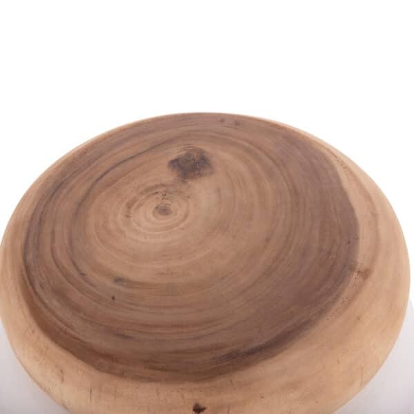 ΤΡΑΠΕΖΙ ΒΟΗΘΗΤΙΚΟ PUFFAT HM18172.02 FIBER CEMENT ΛΕΥΚΟ- ΞΥΛΟ TEAK TOP Φ45x46Υεκ. - Image 5