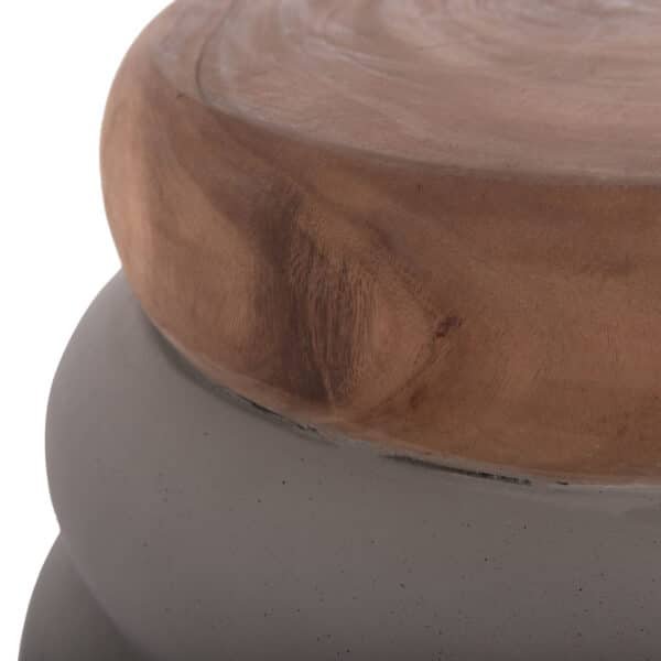 ΤΡΑΠΕΖΙ ΒΟΗΘΗΤΙΚΟ PUFFAT HM18172.03 FIBER CEMENT ΓΚΡΙ- ΞΥΛΟ TEAK TOP Φ45x46Υεκ. - Image 7