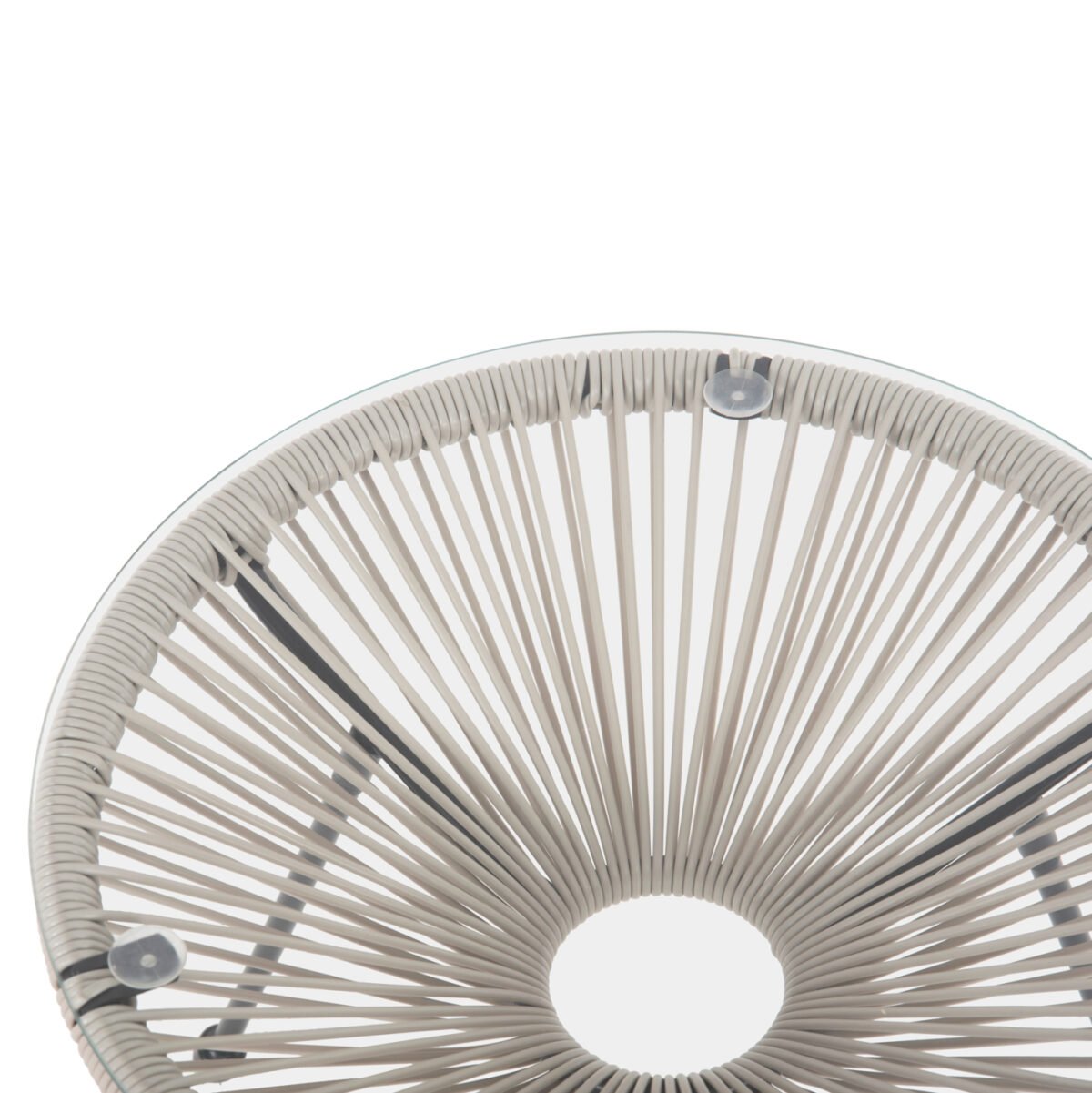 ΤΡΑΠΕΖΙ ΒΟΗΘΗΤΙΚΟ ALLEGRA HM5874.03 ΜΕΤΑΛΛΟ ΜΑΥΡΟ-ΣΥΝΘ. RATTAN ΜΠΕΖ Φ47x45Yεκ. - Image 4