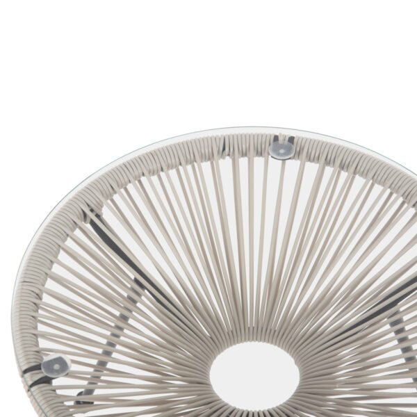 ΤΡΑΠΕΖΙ ΒΟΗΘΗΤΙΚΟ ALLEGRA HM5874.03 ΜΕΤΑΛΛΟ ΜΑΥΡΟ-ΣΥΝΘ. RATTAN ΜΠΕΖ Φ47x45Yεκ. - Image 4