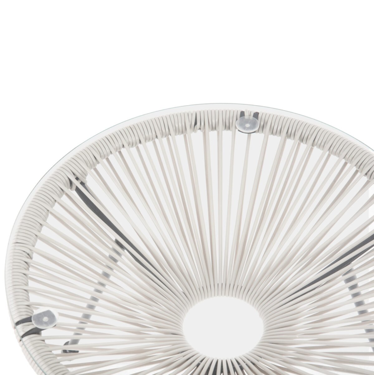 ΤΡΑΠΕΖΙ ΒΟΗΘΗΤΙΚΟ ALLEGRA HM5874.12 ΜΕΤΑΛΛΟ ΜΑΥΡΟ-ΣΥΝΘ. RATTAN ΛΕΥΚΟ Φ47x45Yεκ. - Image 4