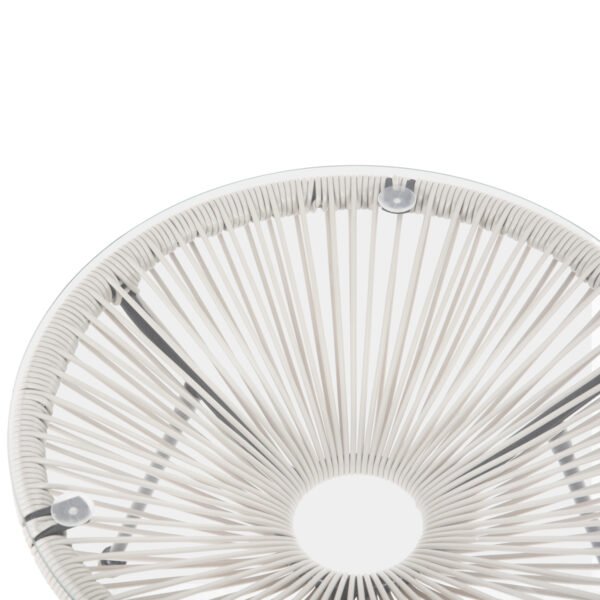 ΤΡΑΠΕΖΙ ΒΟΗΘΗΤΙΚΟ ALLEGRA HM5874.12 ΜΕΤΑΛΛΟ ΜΑΥΡΟ-ΣΥΝΘ. RATTAN ΛΕΥΚΟ Φ47x45Yεκ. - Image 4