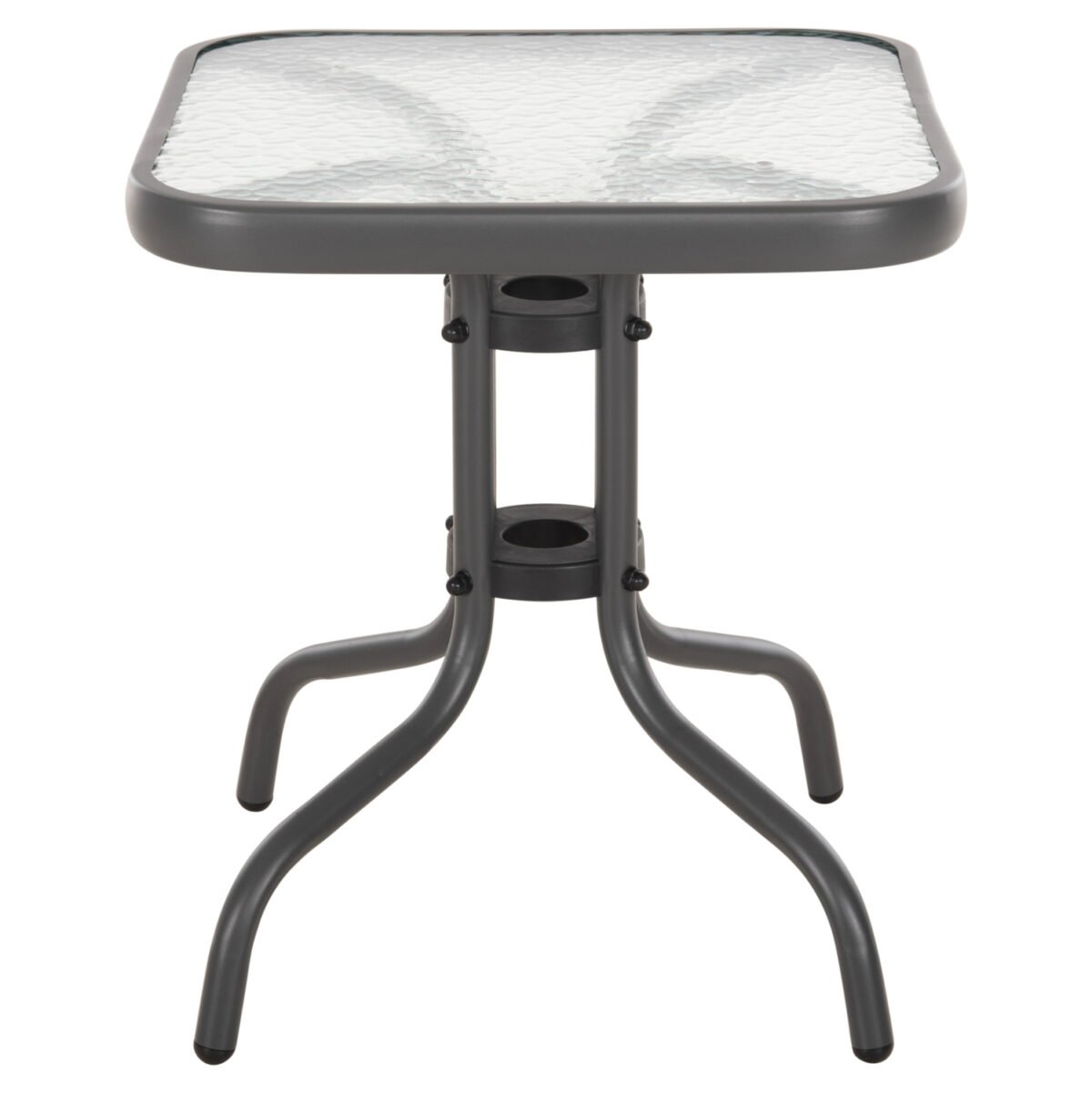 ΤΡΑΠΕΖΙ ΒΟΗΘΗΤΙΚΟ FIGO HM6067.01 ΜΕΤΑΛΛΙΚΟ ΓΚΡΙ-ΓΥΑΛΙΝΗ ΕΠΙΦΑΝΕΙΑ 45x45x51Yεκ - Image 3