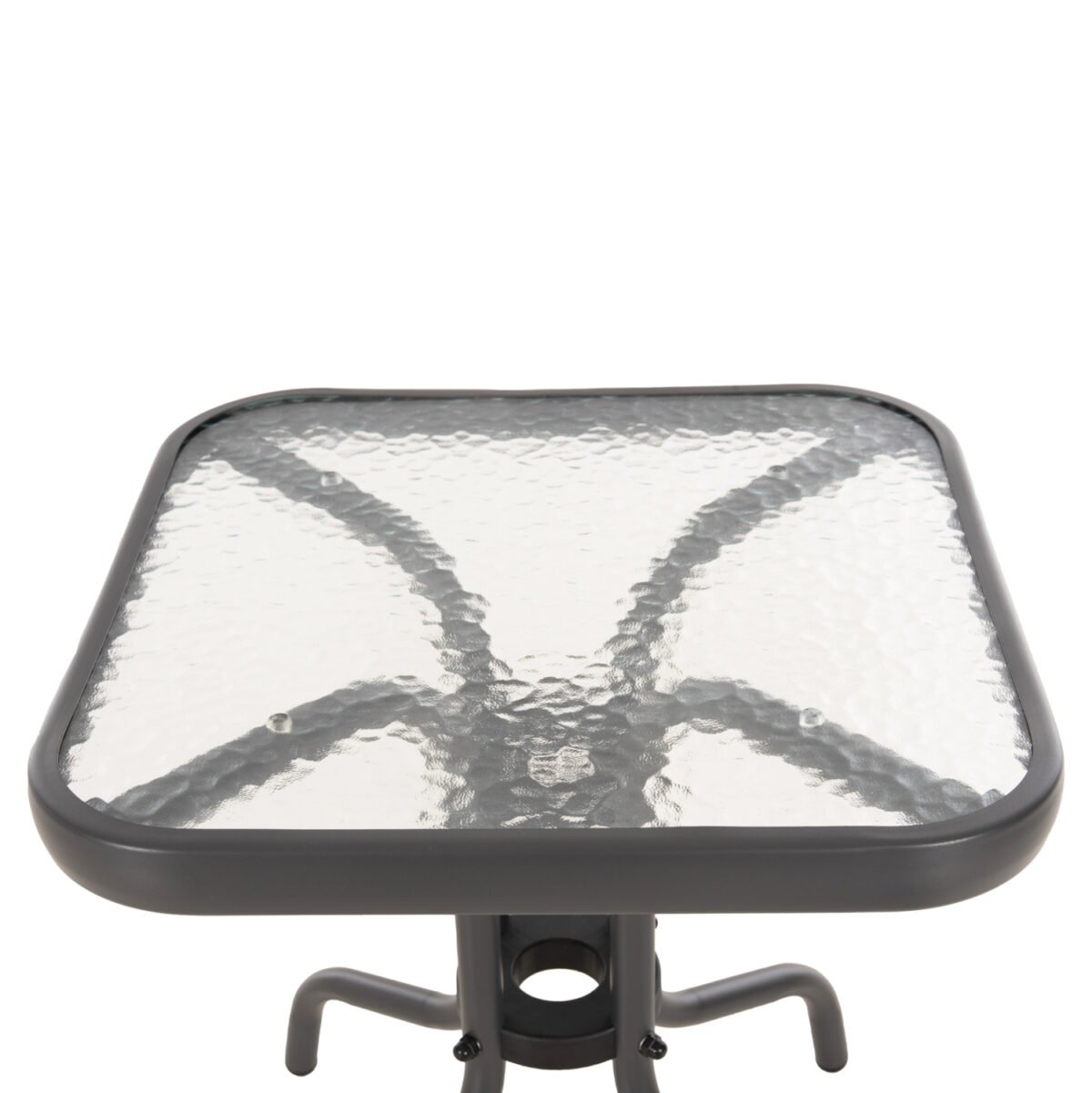 ΤΡΑΠΕΖΙ ΒΟΗΘΗΤΙΚΟ FIGO HM6067.01 ΜΕΤΑΛΛΙΚΟ ΓΚΡΙ-ΓΥΑΛΙΝΗ ΕΠΙΦΑΝΕΙΑ 45x45x51Yεκ - Image 4